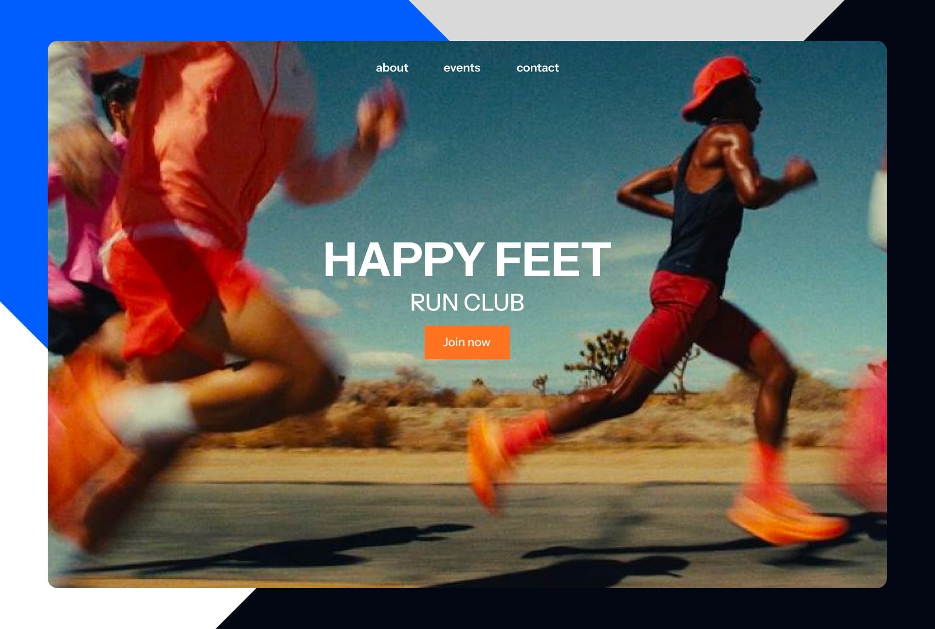 Club website hero - example club site with hero section